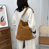 Corduroy Shoulder Bag Women Handbag Casual Tote Solid Cloth Female Crossbody Bag