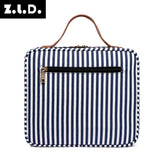 Stripe Cosmetic Bag Waterproof Women Travel Organizer Makeup Bag