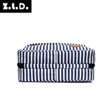 Stripe Cosmetic Bag Waterproof Women Travel Organizer Makeup Bag