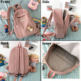 Stripe Corduroy Backpack for Teens Boys Girls