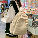 Stripe Corduroy Backpack For Teenage Girls Boys Harajuku Female Bag
