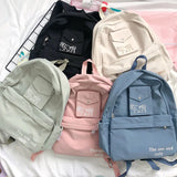 Stripe Corduroy Woman Backpack Schoolbag Teenage Girls Boys