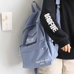 Stripe Corduroy Woman Backpack Schoolbag Teenage Girls Boys