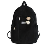 Stripe Corduroy Backpack for Teens Boys Girls