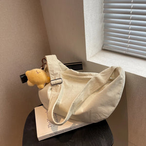 Stripe Corduroy Woman Bag Female Shoulder Bags Ladies Hand Bags