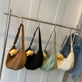 Stripe Corduroy Woman Bag Female Shoulder Bags Ladies Hand Bags