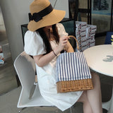 Woven Straw Bag Rattan Handbag Canvas Women Handbag