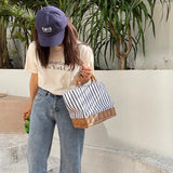 Woven Straw Bag Rattan Handbag Canvas Women Handbag