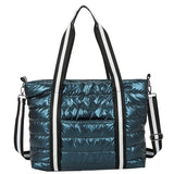 Waterproof Stripe Nylon Big Grid Shoulder Bag For Women