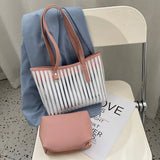 Stripe Women's Bag Shoulder Women's Bag Bag Printing Letter