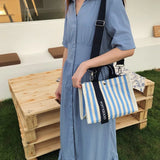 Striped Canvas Bag Messenger Small Bag Women Casual Shoulder Messenger Bags