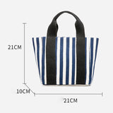 Striped Canvas Tote Bag Small Women Bag Portable Women's Handbag Shoulder Bag