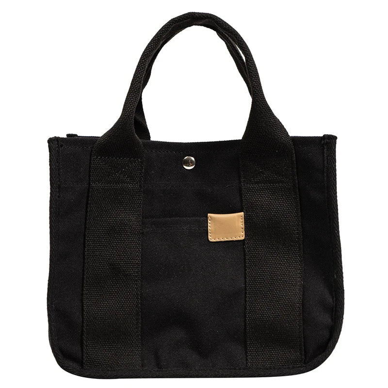 Striped Canvas Tote Messenger Shopper Handbag School Bag