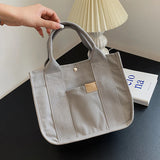 Striped Canvas Tote Messenger Shopper Handbag School Bag