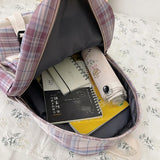 Striped Women School Bag for Girls Canvas Backpack Female Anti Theft Bagpack Nyl