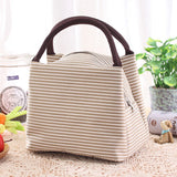 Stripes Lunch Bag for Women Isothermal Bag Packaged Food Thermal Bags