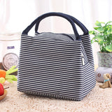 Stripes Lunch Bag for Women Isothermal Bag Packaged Food Thermal Bags