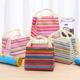 Stripes Lunch Bag Isothermal Packaged Food Thermal Bags Thermo Pouch