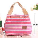 Stripes Lunch Bag Isothermal Packaged Food Thermal Bags Thermo Pouch