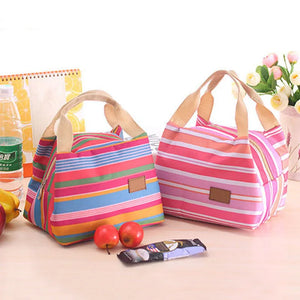 Stripes Lunch Bag Isothermal Packaged Food Thermal Bags Thermo Pouch