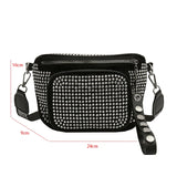 Studded Crossbody Bag Waist Pack PU Leather Chest Bag