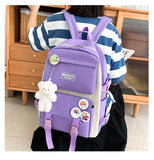Student 4 PCS Tote Sling Pencil Box Girls Backpack School Bags Set