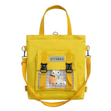 Canvas Transparent Backpack Korea Japan Female Shoulder Bag