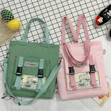 Canvas Transparent Backpack Korea Japan Female Shoulder Bag