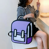 Cartoon Waterproof Student Backpack Smooth Zipper Unisex Book Storage