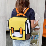 Student Backpack 2D Comic Bookbag Boys Girls School Bag