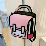 Student Backpack 2D Comic Bookbag Boys Girls School Bag