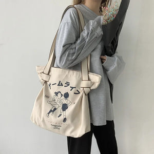 Large Capacity Canvas Cloth Bag Women Shopping Handbag Eco Totes