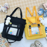 Student Canvas Bag Backpack Korea Japan Female Large Capacity Bag