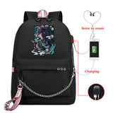 Demon Slayer Anime Backpack School Bag Teenagers Kpop Unisex Casual Ladies Bag