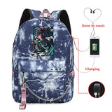 Demon Slayer Anime Backpack School Bag Teenagers Kpop Unisex Casual Ladies Bag
