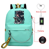 Demon Slayer Anime Backpack School Bag Teenagers Kpop Unisex Casual Ladies Bag
