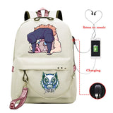 Canvas Kimetsu No Yaiba Anime Backpack School Bags Kpop Unisex Inosuke Hashibira