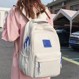 Student Female Backpack Waterproof Women School Bag Lady Laptop Book Solid Girl