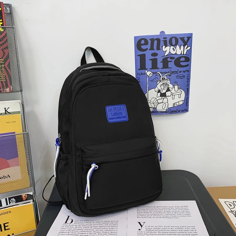 Student Female Backpack Waterproof Women School Bag Lady Laptop Book Solid Girl