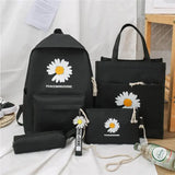 Women's Double Shoulder Bag Set with Daisy Design