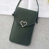 Heart-shaped Mini Crossbody Bag Transparent Touchscreen Retro Shoulder Bag