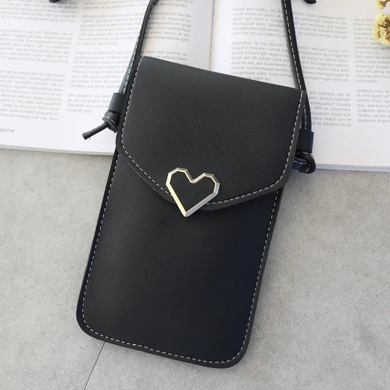Heart-shaped Transparent Mini Crossbody Bag for Women