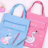 Student Oxford Storage Bag Large Capacity Tuition Bag Unicorn Animals School Tot