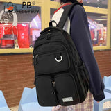 Student Schoolbag Solid Sports Knapsack Large Capacity Waterproof Nylon