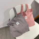 Corduroy Student Shoulder Bag High-capacity Handbag