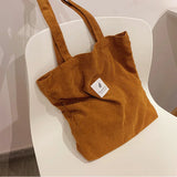 Corduroy Student Shoulder Bag High-capacity Handbag