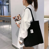 Corduroy Student Shoulder Bag High-capacity Handbag