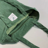 Corduroy Student Shoulder Bag High-capacity Handbag