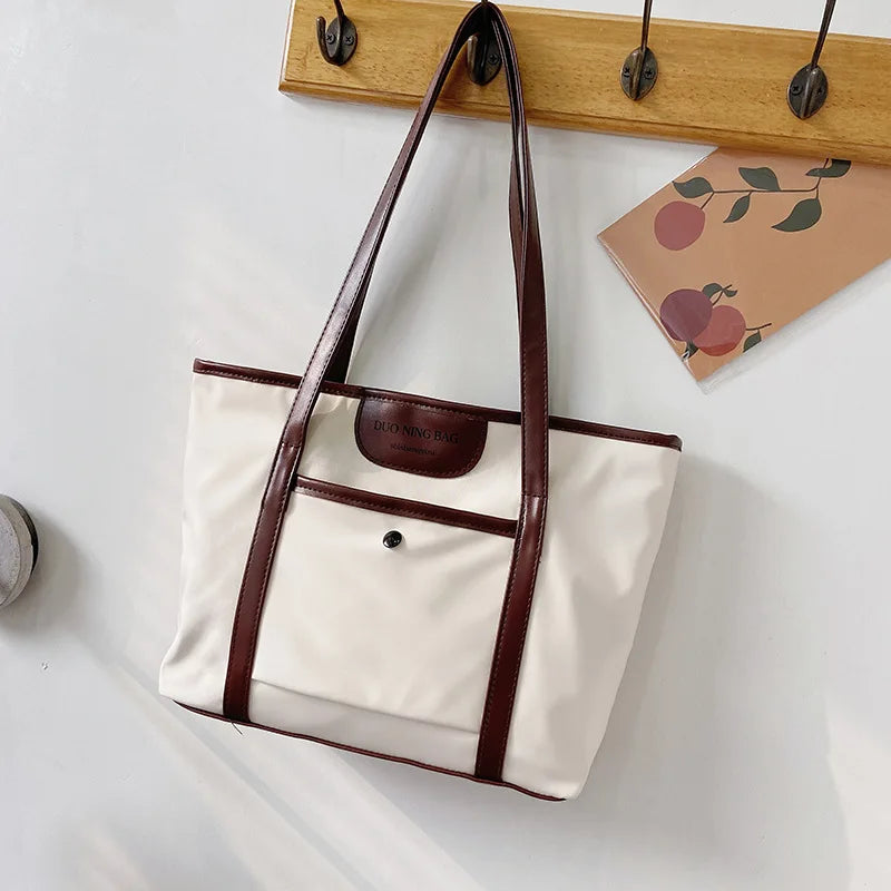 Casual Bear Print Canvas Shoulder Bag Women Larger Capacity Tote Bag