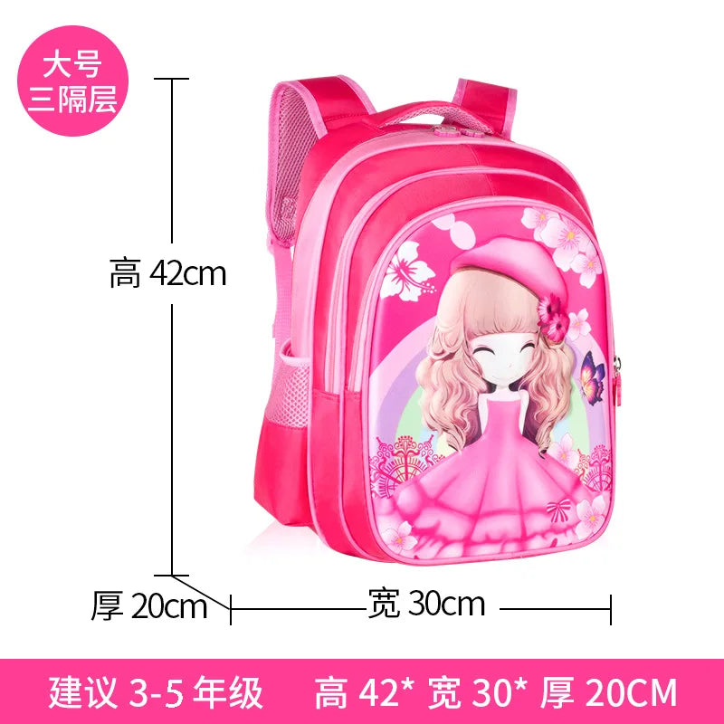 Elementary Cartoon Backpack for Girls Kids